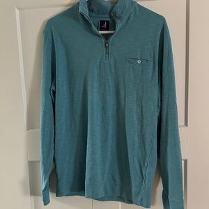 johnnie-O Teal Quarter-Zip Sweatshirt